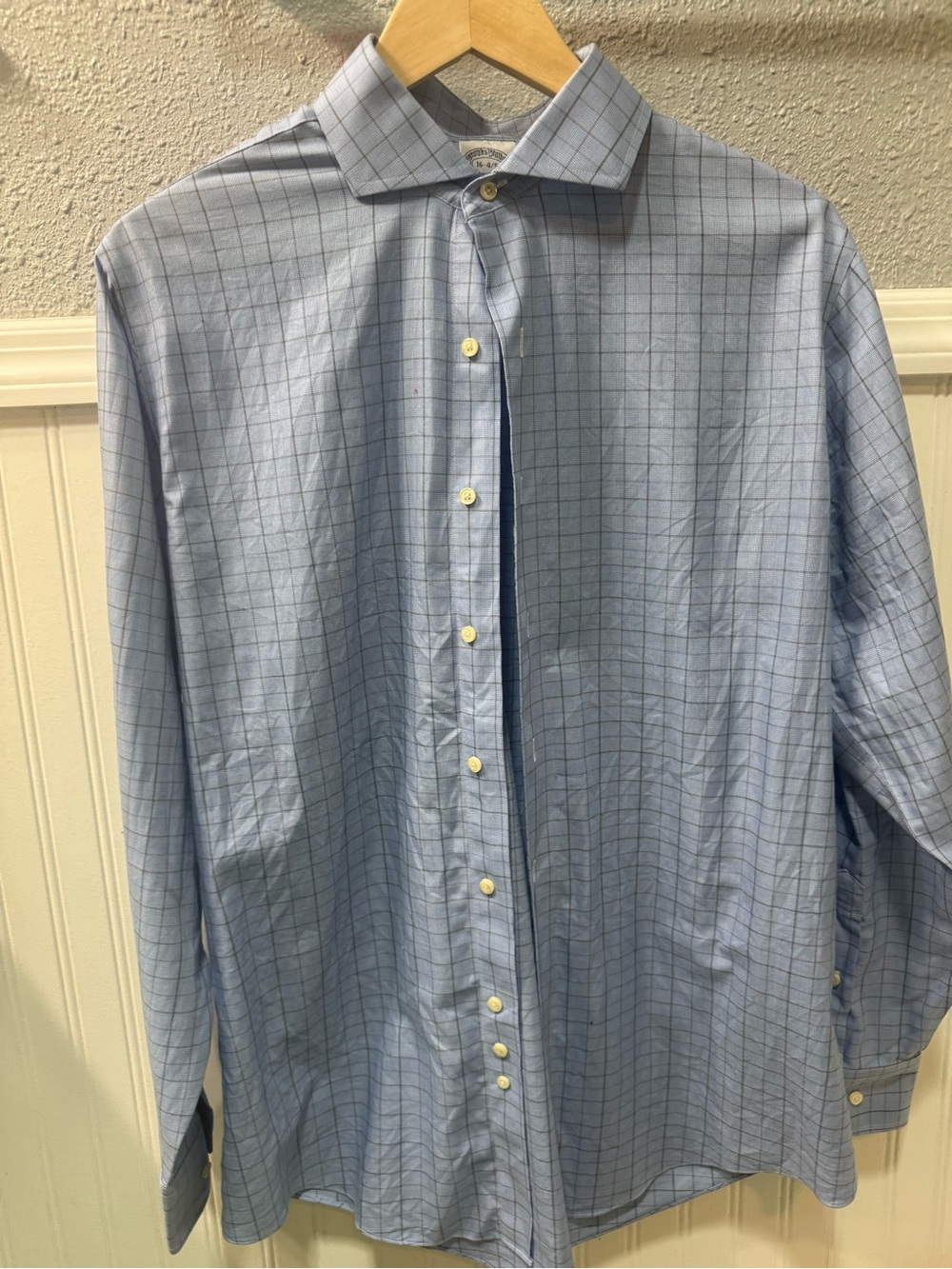 Brooks Brothers Light Blue Windowpane Dress Shirt